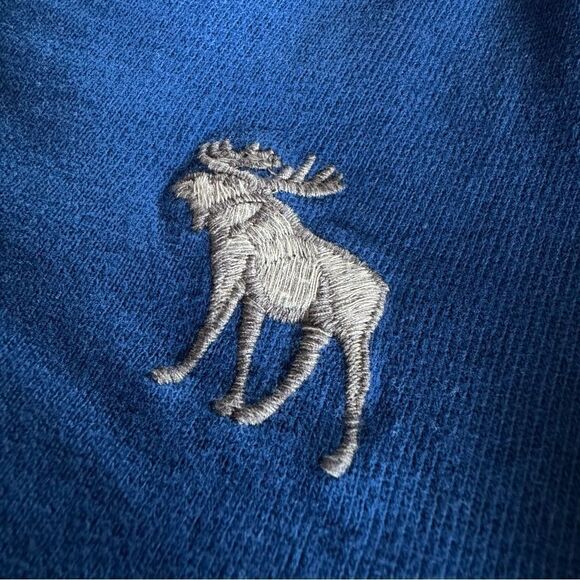 Y2K Abercrombie & Fitch Sweater Cotton Mens Blue Muscle Fit V Neck Size S - Picture 4 of 7